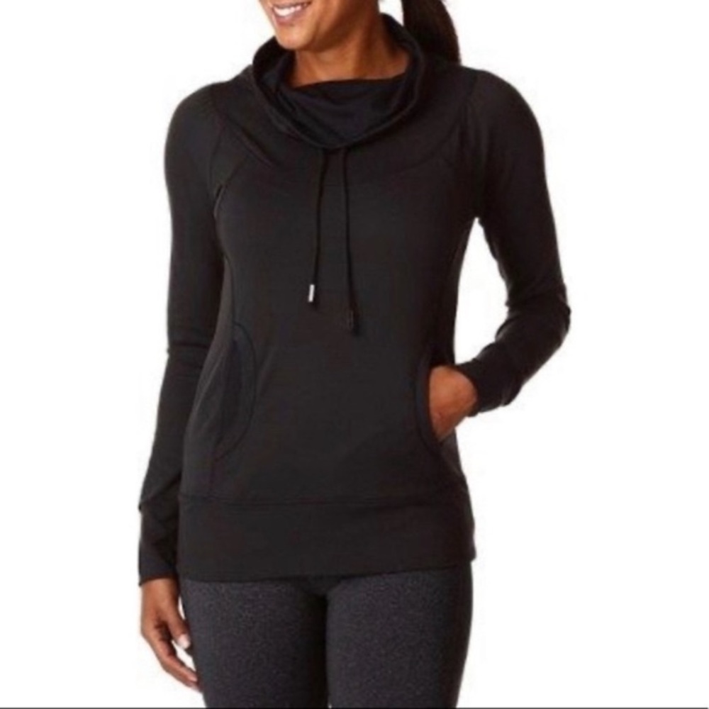 Prana Cornelia Cowl Neck Pocket Pullover Black